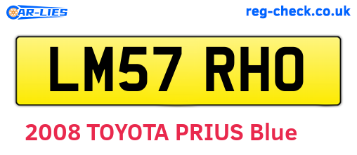LM57RHO are the vehicle registration plates.