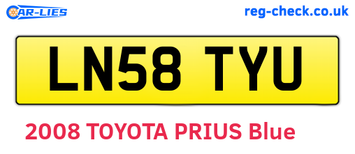 LN58TYU are the vehicle registration plates.