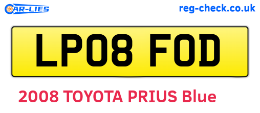 LP08FOD are the vehicle registration plates.