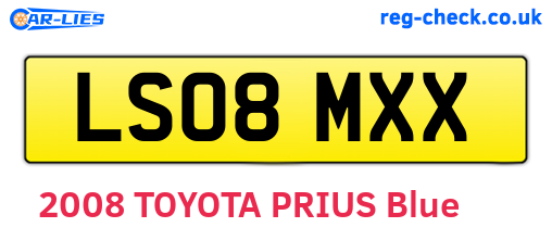 LS08MXX are the vehicle registration plates.