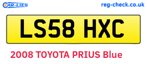 LS58HXC are the vehicle registration plates.