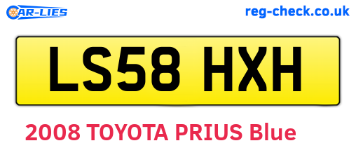 LS58HXH are the vehicle registration plates.