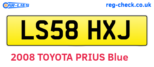 LS58HXJ are the vehicle registration plates.