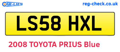 LS58HXL are the vehicle registration plates.