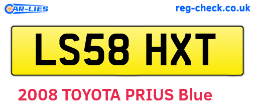 LS58HXT are the vehicle registration plates.