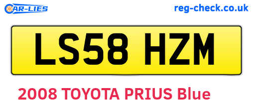 LS58HZM are the vehicle registration plates.