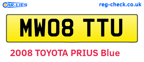MW08TTU are the vehicle registration plates.