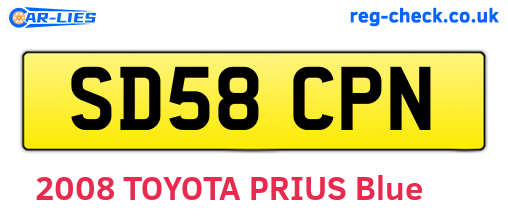 SD58CPN are the vehicle registration plates.