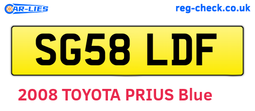 SG58LDF are the vehicle registration plates.