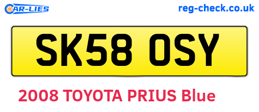 SK58OSY are the vehicle registration plates.