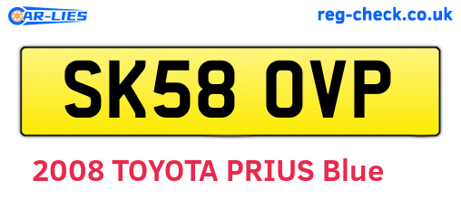 SK58OVP are the vehicle registration plates.