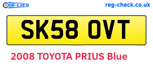 SK58OVT are the vehicle registration plates.