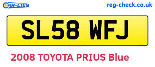 SL58WFJ are the vehicle registration plates.