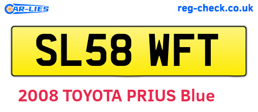 SL58WFT are the vehicle registration plates.