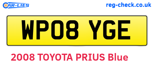 WP08YGE are the vehicle registration plates.