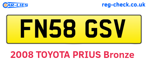 FN58GSV are the vehicle registration plates.