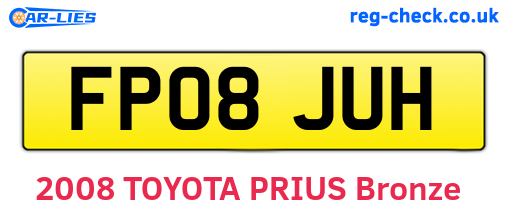 FP08JUH are the vehicle registration plates.