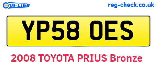 YP58OES are the vehicle registration plates.