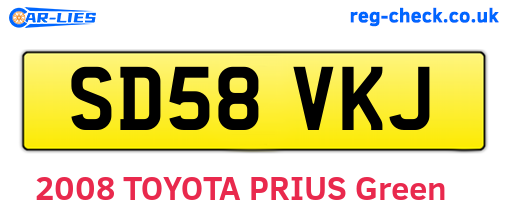 SD58VKJ are the vehicle registration plates.