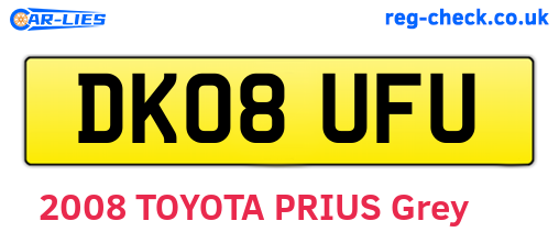 DK08UFU are the vehicle registration plates.