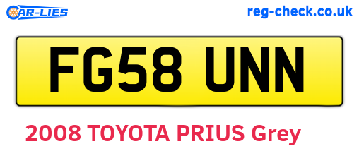 FG58UNN are the vehicle registration plates.