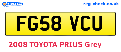 FG58VCU are the vehicle registration plates.