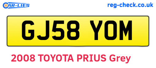 GJ58YOM are the vehicle registration plates.