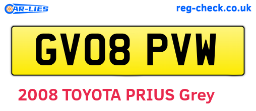 GV08PVW are the vehicle registration plates.