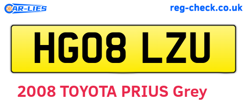 HG08LZU are the vehicle registration plates.