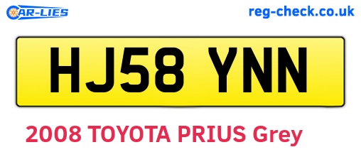 HJ58YNN are the vehicle registration plates.