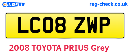 LC08ZWP are the vehicle registration plates.