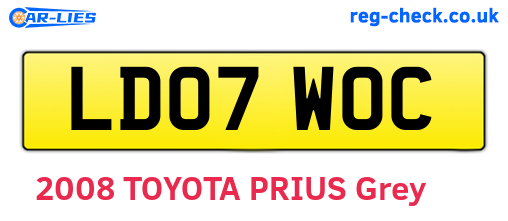 LD07WOC are the vehicle registration plates.