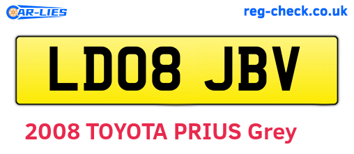 LD08JBV are the vehicle registration plates.