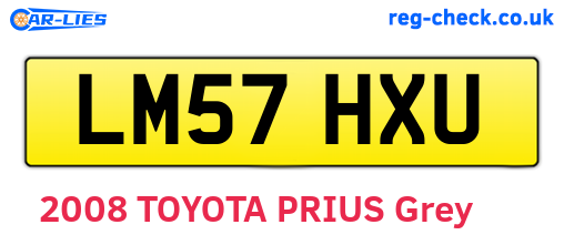 LM57HXU are the vehicle registration plates.