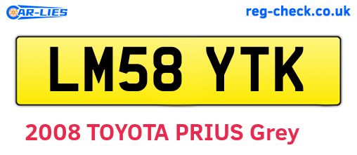 LM58YTK are the vehicle registration plates.