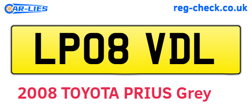 LP08VDL are the vehicle registration plates.