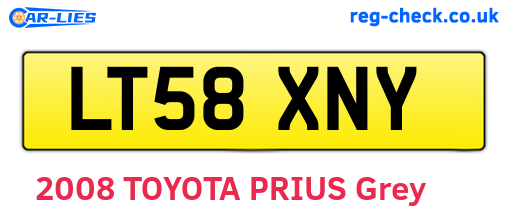 LT58XNY are the vehicle registration plates.