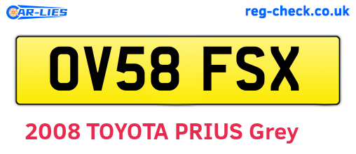 OV58FSX are the vehicle registration plates.