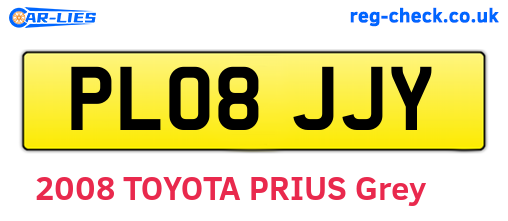 PL08JJY are the vehicle registration plates.