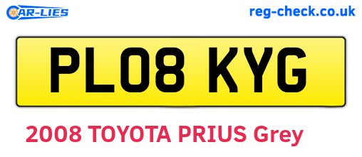 PL08KYG are the vehicle registration plates.