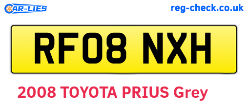RF08NXH are the vehicle registration plates.