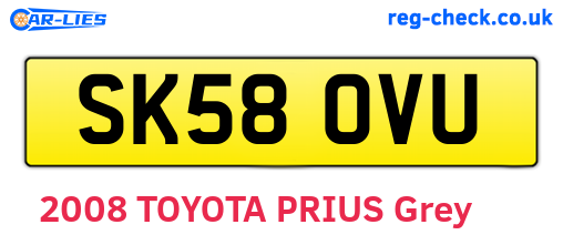 SK58OVU are the vehicle registration plates.