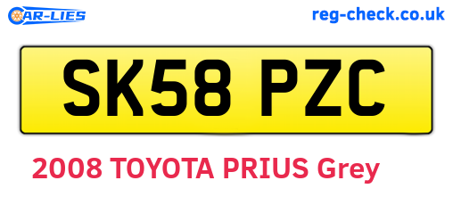SK58PZC are the vehicle registration plates.