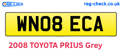 WN08ECA are the vehicle registration plates.