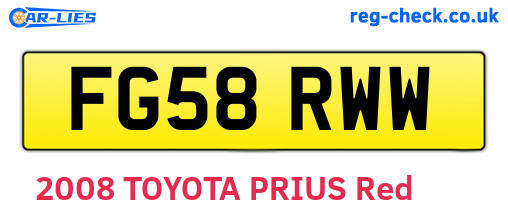 FG58RWW are the vehicle registration plates.