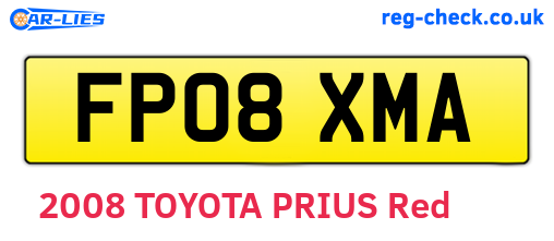 FP08XMA are the vehicle registration plates.