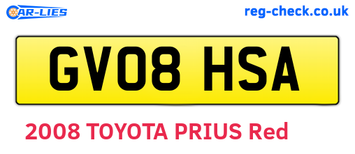 GV08HSA are the vehicle registration plates.