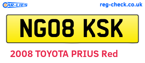 NG08KSK are the vehicle registration plates.