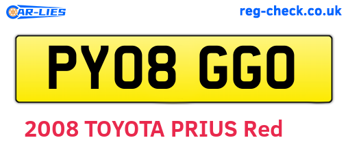 PY08GGO are the vehicle registration plates.