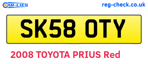 SK58OTY are the vehicle registration plates.